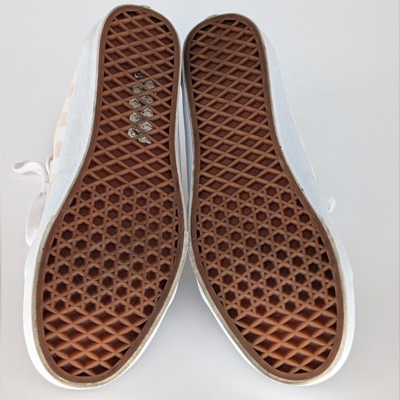 Vans Sk8-Hi Checkerboard High Top Sneakers | Size 9 | Cream White Suede Canvas - Picture 12 of 14